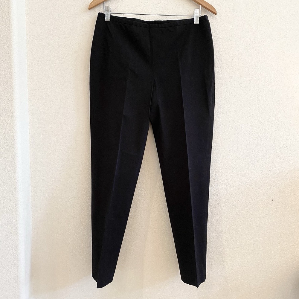 J. McLaughlin Black Cotton Blend Side-Zip Ankle Pants Size 10~ EUC Career